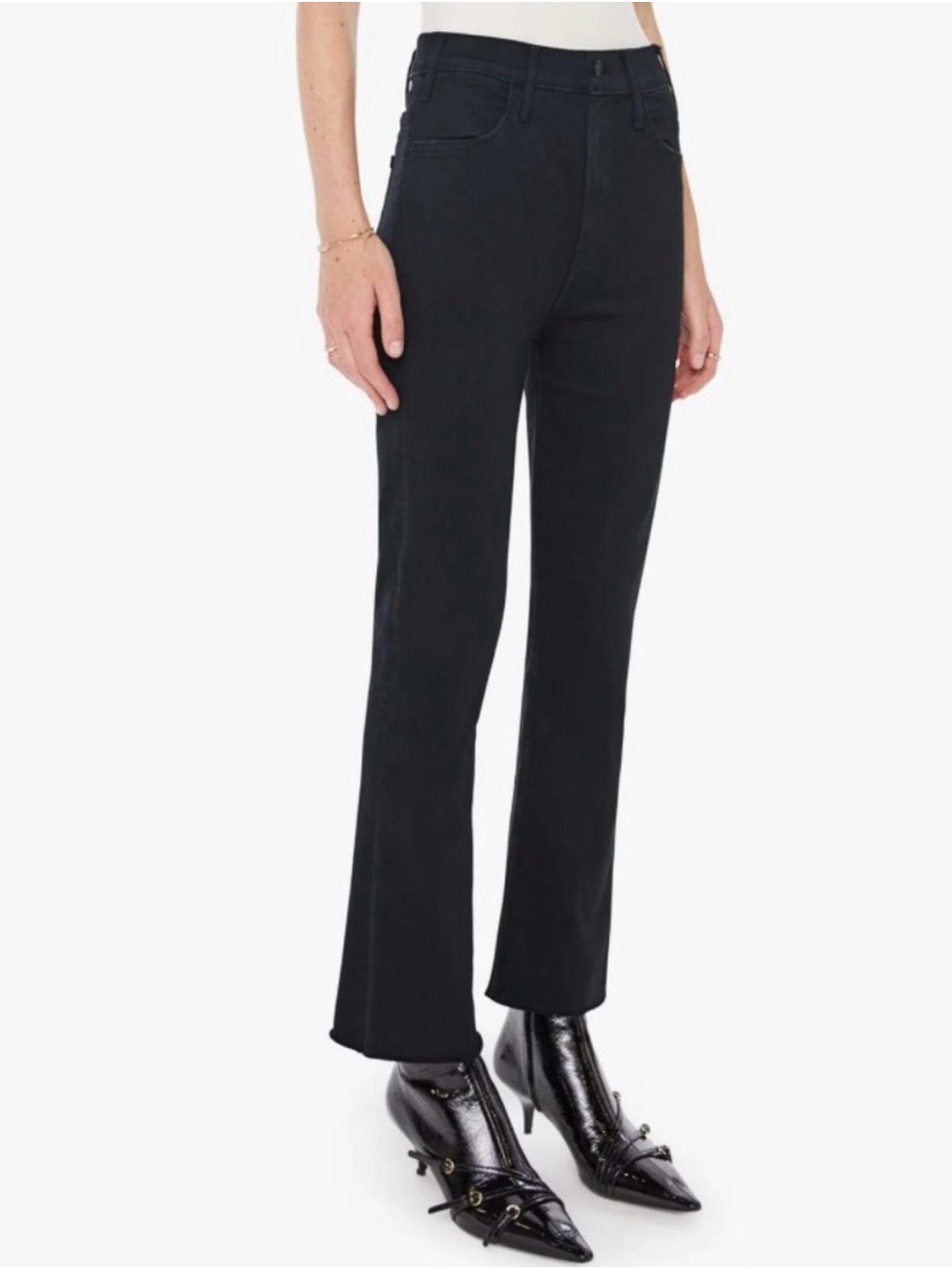 MOTHER The Hustler Ankle Fray Flare Jeans Size 27